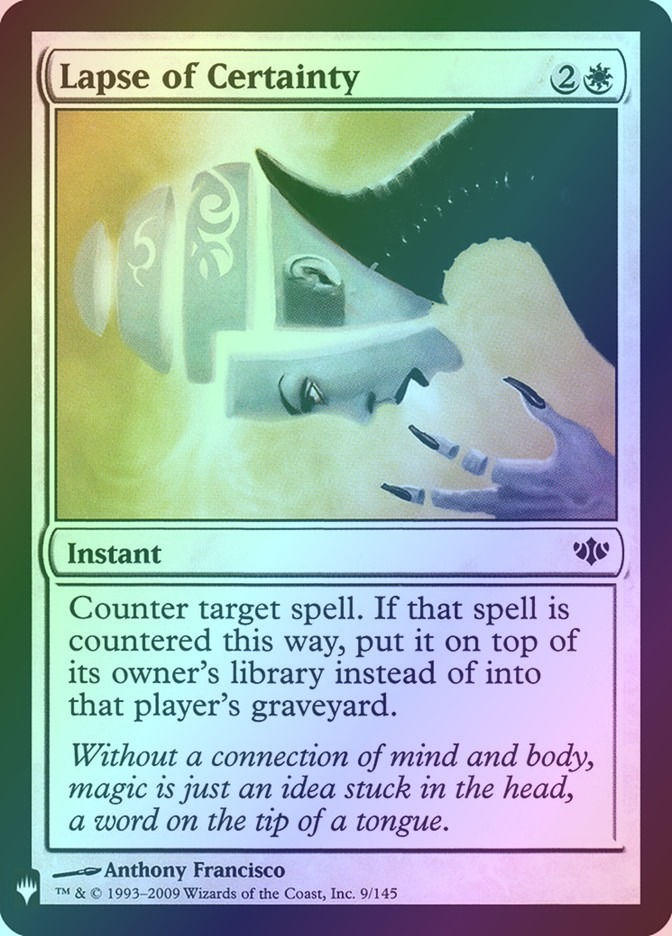 Lapse of Certainty (PLST) (CON-9) / Foil