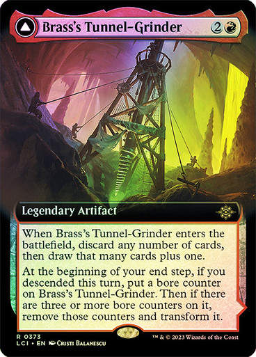 Brass's Tunnel-Grinder // Tecutlan, the Searing Rift (lci) / Extended Art / Foil
