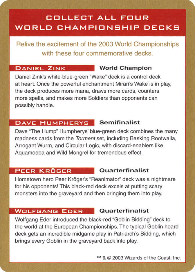 2003 World Championships Ad (WC03) (0)
