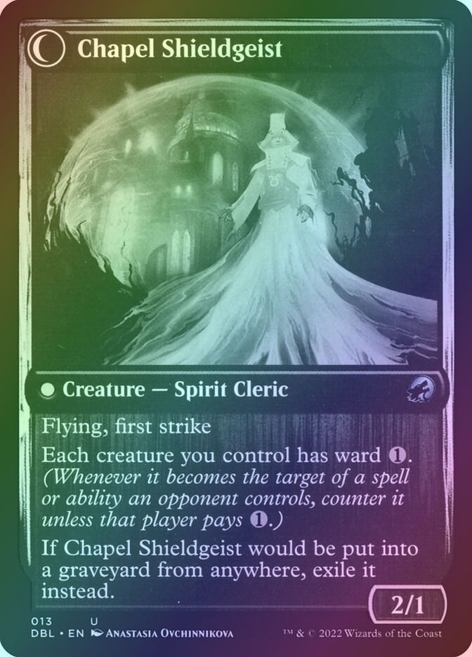 Chaplain of Alms // Chapel Shieldgeist (DBL) (13) / Foil — cara 2 de 2