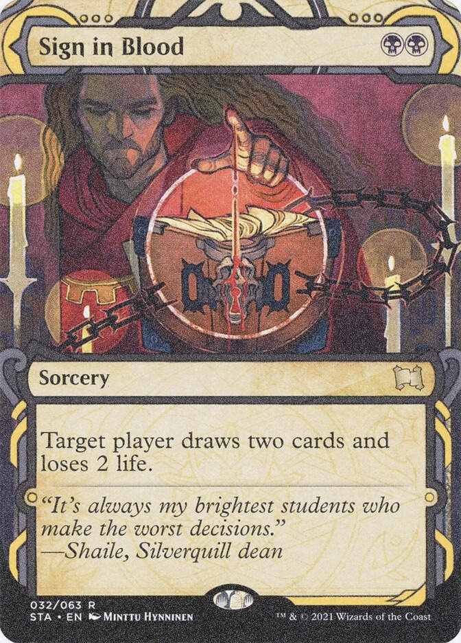 Sign in Blood (STA) (32) / Borderless / Showcase / Foil Etched