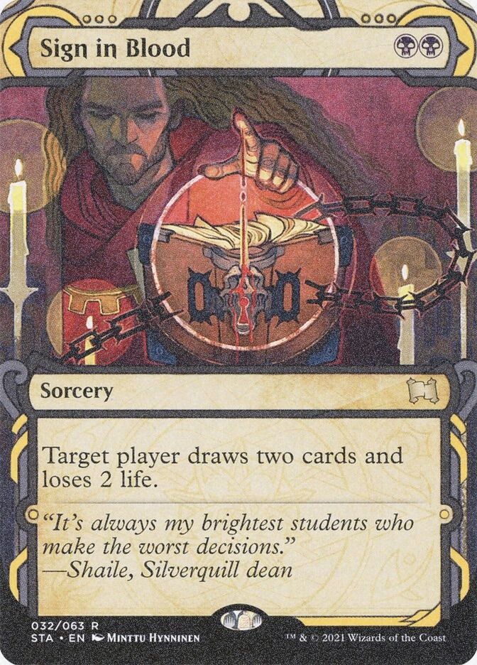 Sign in Blood (STA) (32) / Borderless / Showcase / Foil Etched