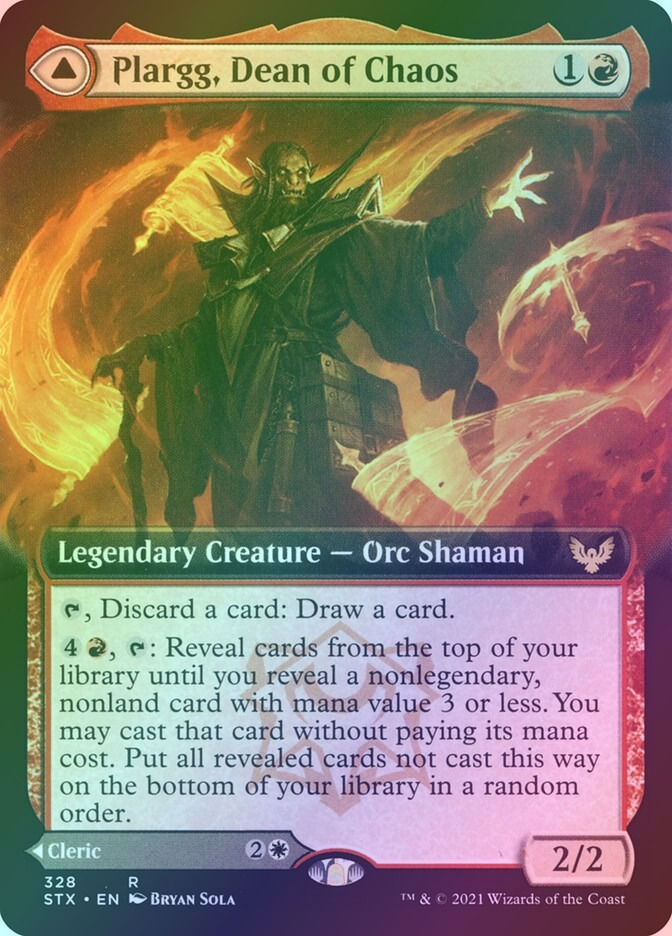 Plargg, Dean of Chaos // Augusta, Dean of Order (STX) (328) /Foil — cara 1 de 2