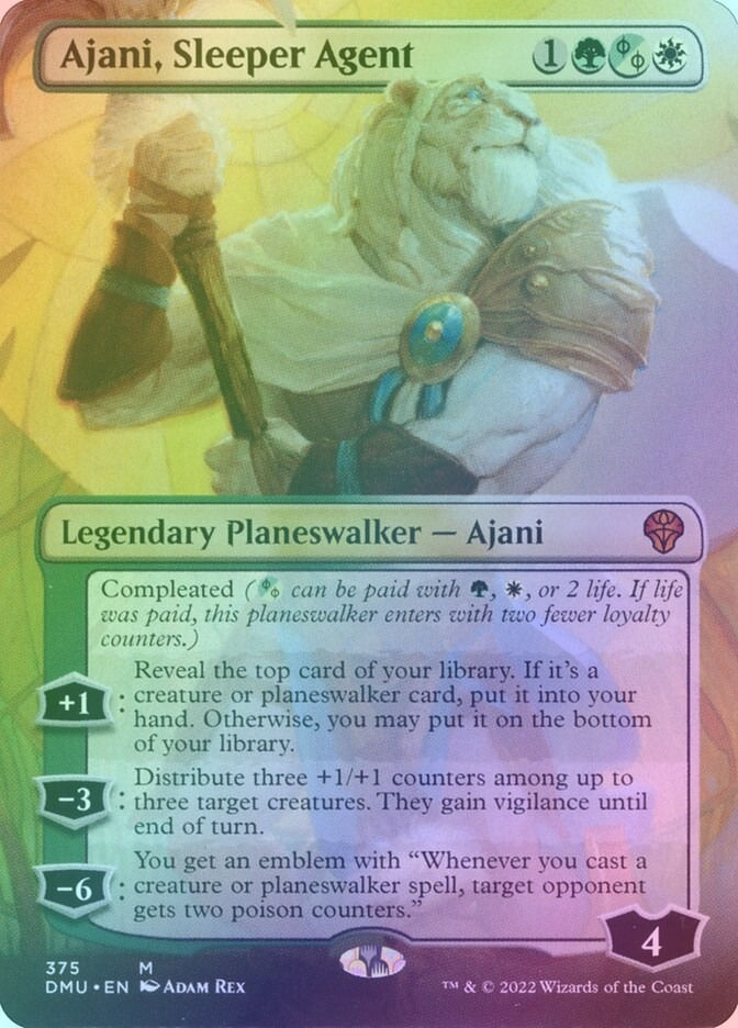 Ajani, Sleeper Agent (DMU) (375) / Borderless / Foil