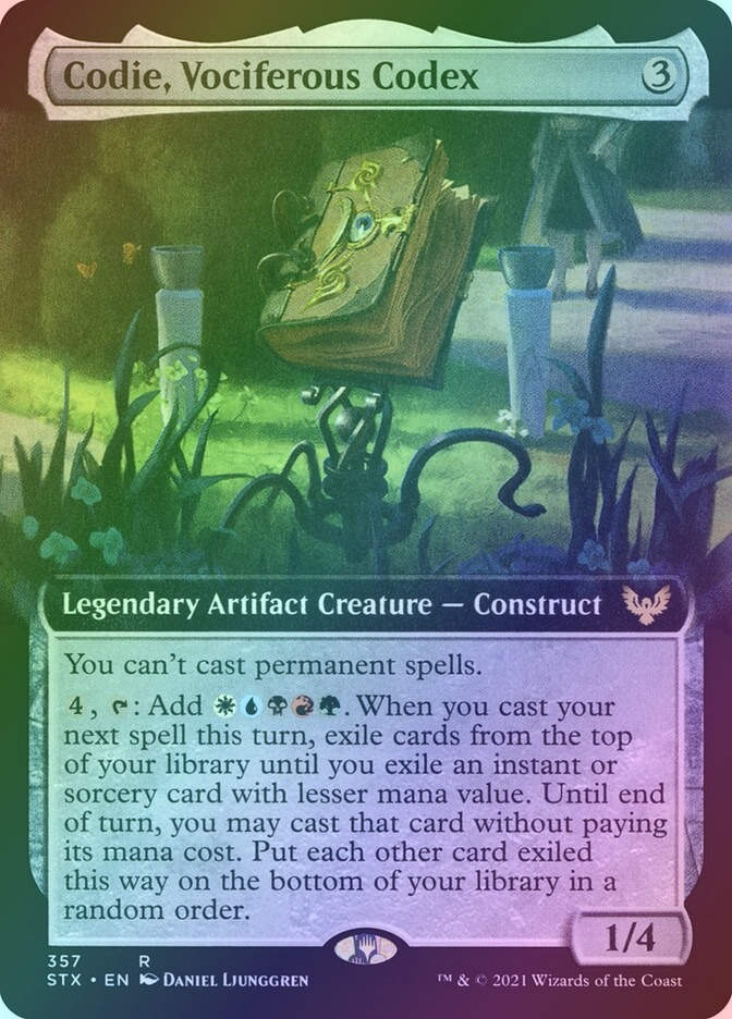 Codie, Vociferous Codex (STX) (357) / Extended Art / Foil