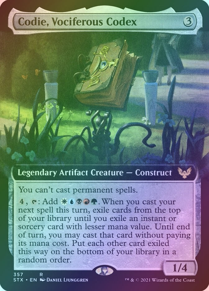 Codie, Vociferous Codex (STX) (357) / Extended Art / Foil
