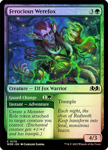 Ferocious Werefox // Guard Change (woe) / Foil