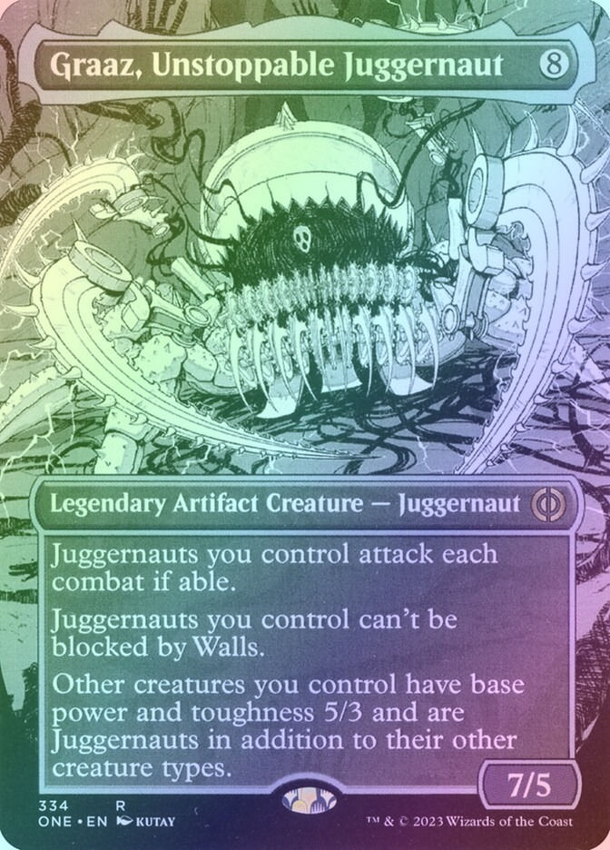 Graaz, Unstoppable Juggernaut (ONE) (334) / Borderless / Showcase / Foil
