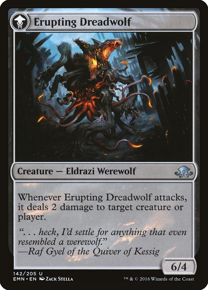 Smoldering Werewolf // Erupting Dreadwolf (EMN) (142) — cara 2 de 2
