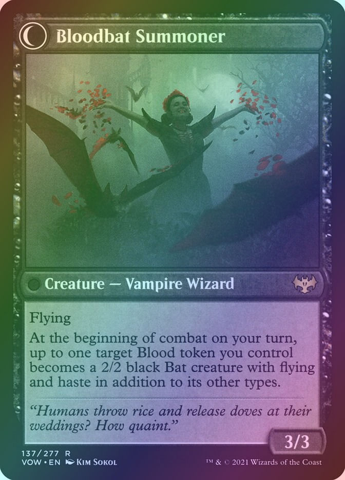 Voldaren Bloodcaster // Bloodbat Summoner (VOW) (137) / Foil — cara 2 de 2