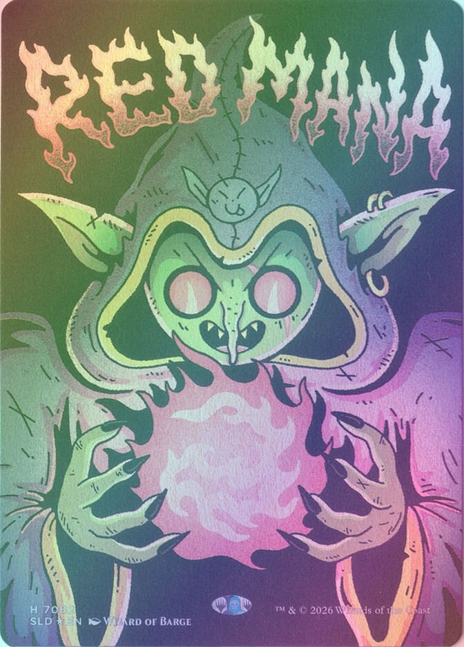 Red Mana (SLD) (7082) / Borderless / Foil