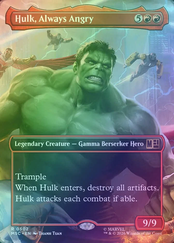 Hulk, Always Angry (MSC) (502) / Borderless / Foil