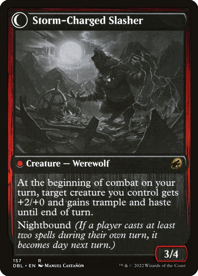 Reckless Stormseeker // Storm-Charged Slasher (DBL) (157) — cara 2 de 2