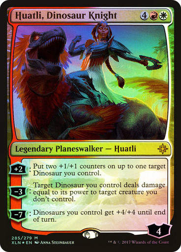 Huatli, Dinosaur Knight (XLN) (285) / Foil