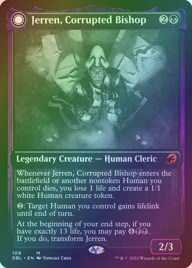 Jerren, Corrupted Bishop // Ormendahl, the Corrupter (DBL) (109) / Foil — cara 1 de 2