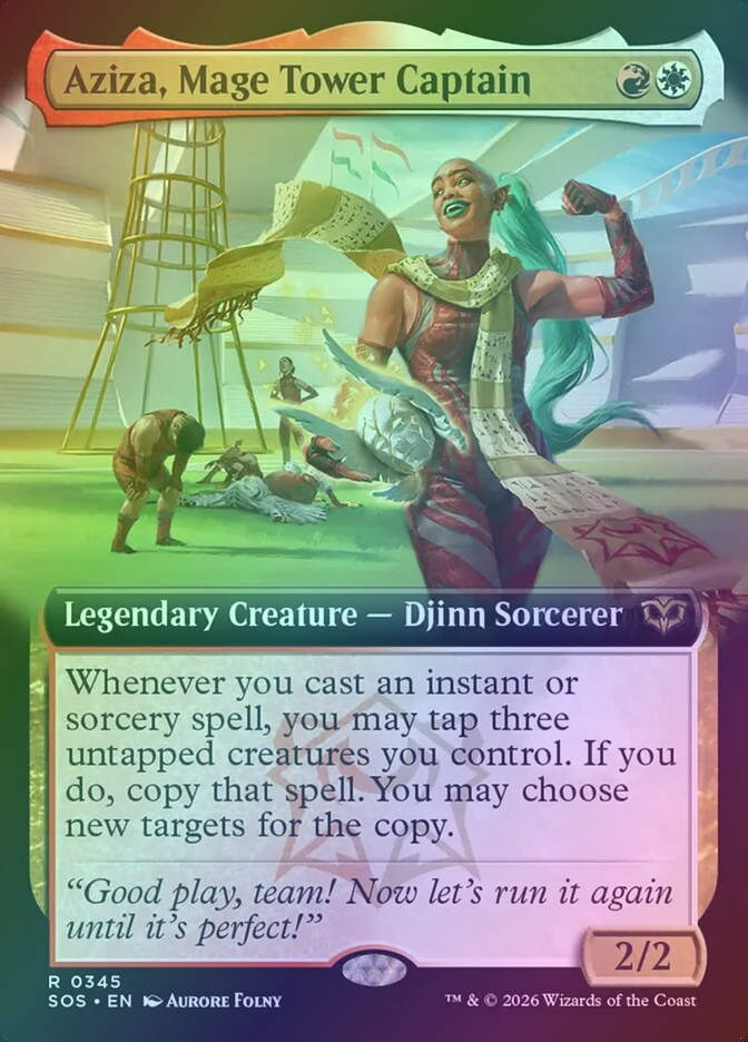 Aziza, Mage Tower Captain (SOS) (345) / Extended Art / Foil