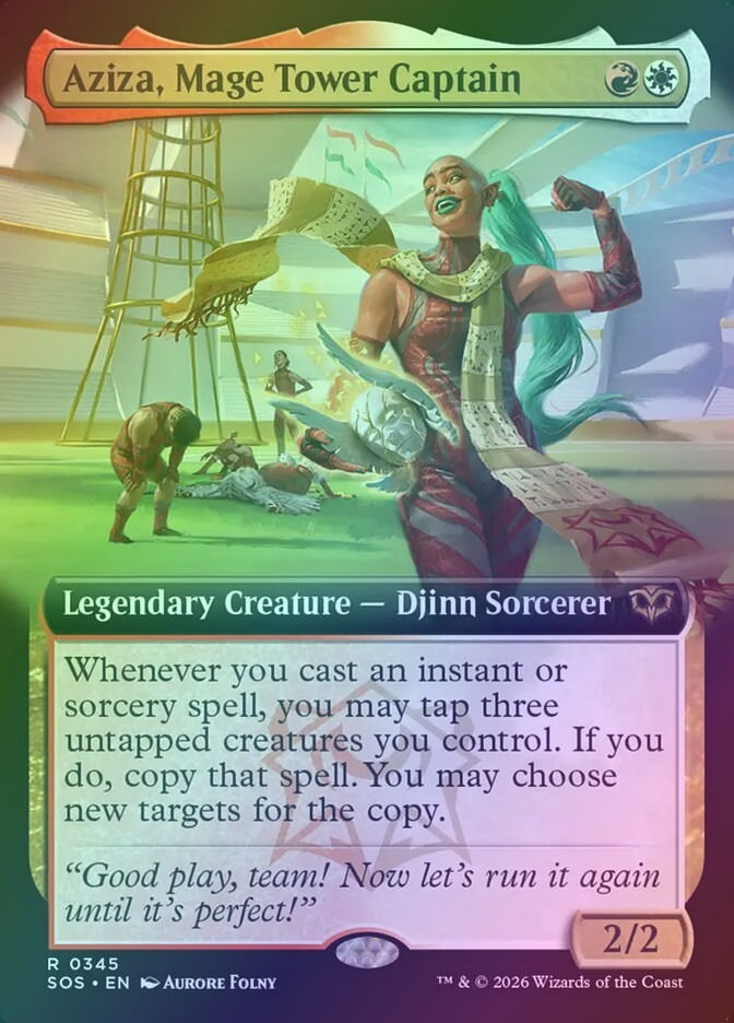 Aziza, Mage Tower Captain (SOS) (345) / Extended Art / Foil