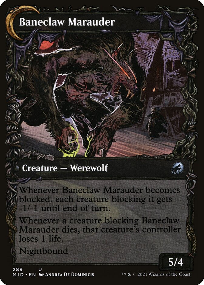 Baneblade Scoundrel // Baneclaw Marauder (MID) (289) / Showcase — cara 2 de 2