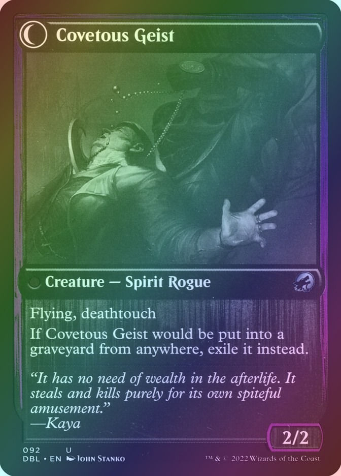 Covert Cutpurse // Covetous Geist (DBL) (92) / Foil — cara 2 de 2