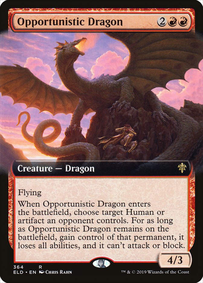 Opportunistic Dragon (ELD) (364) / Extended Art