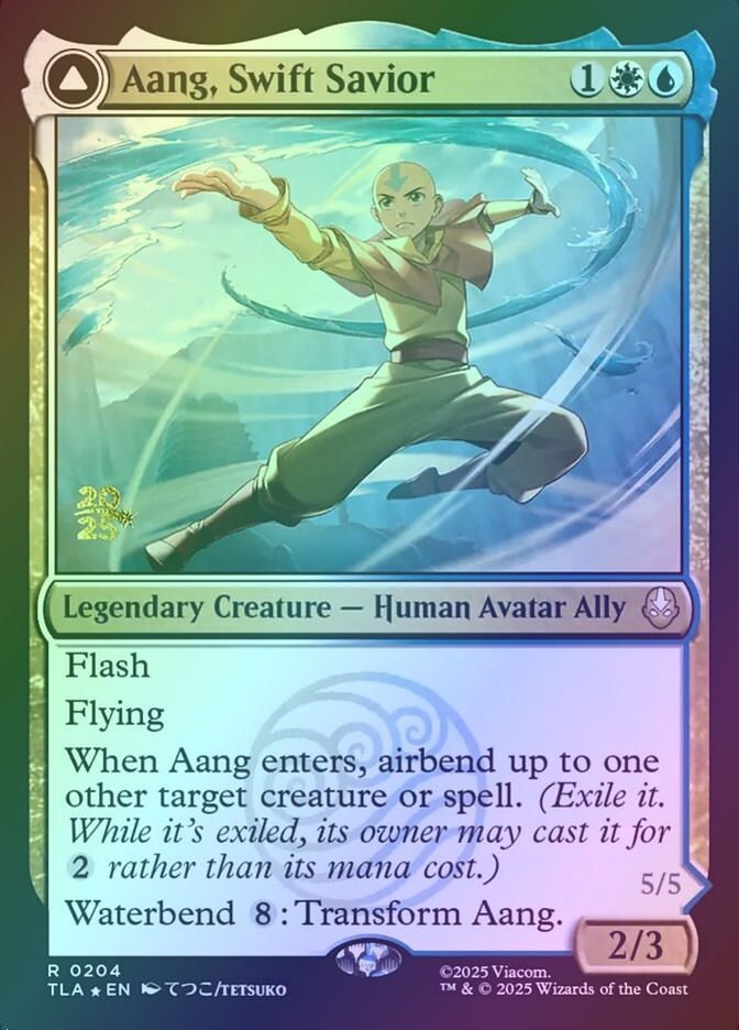 Aang, Swift Savior // Aang and La, Ocean's Fury (PTLA) (204s) / Foil — cara 1 de 2