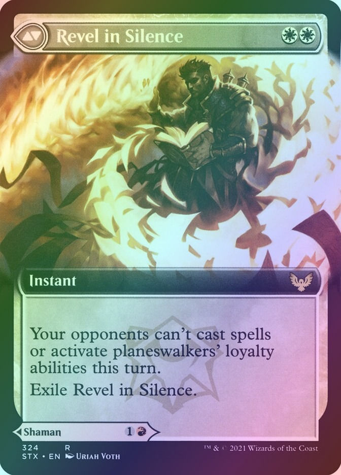 Flamescroll Celebrant // Revel in Silence (STX) (324) / Extended Art / Foil — cara 2 de 2