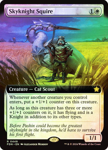 Skyknight Squire (FDN) (448) / Foil / Extended Art