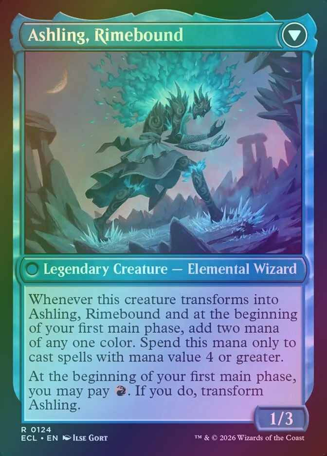 Ashling, Rekindled // Ashling, Rimebound (PECL) (124p) / Foil — cara 2 de 2