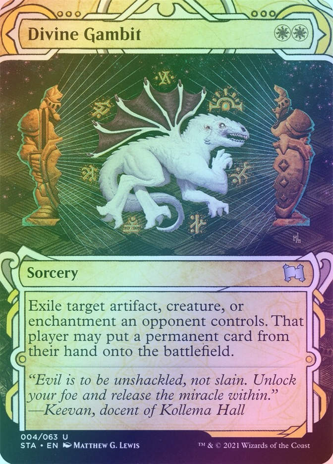 Divine Gambit (STA) (4) / Borderless / Showcase / Foil