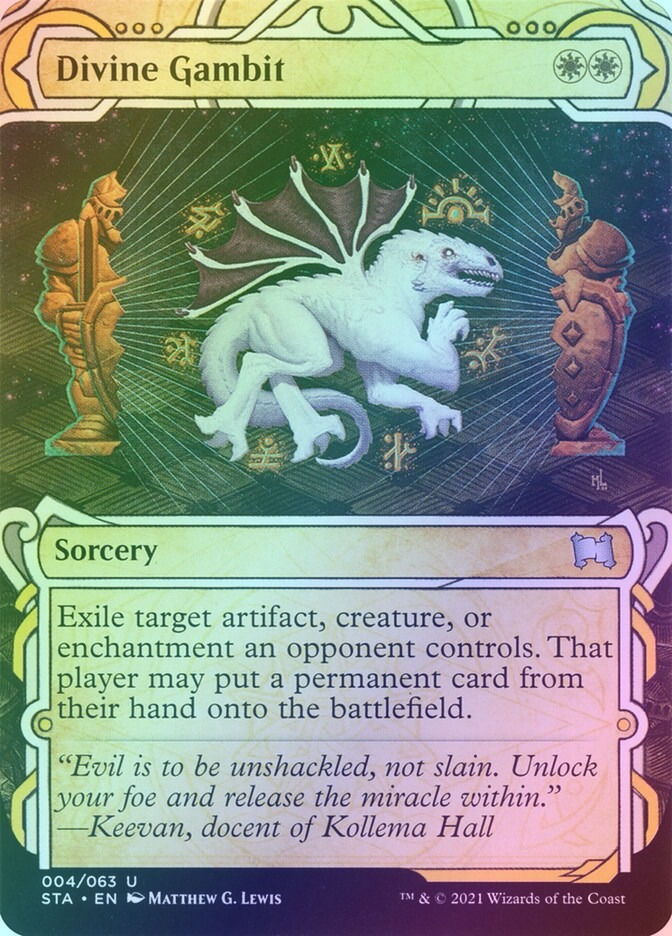 Divine Gambit (STA) (4) / Borderless / Showcase / Foil