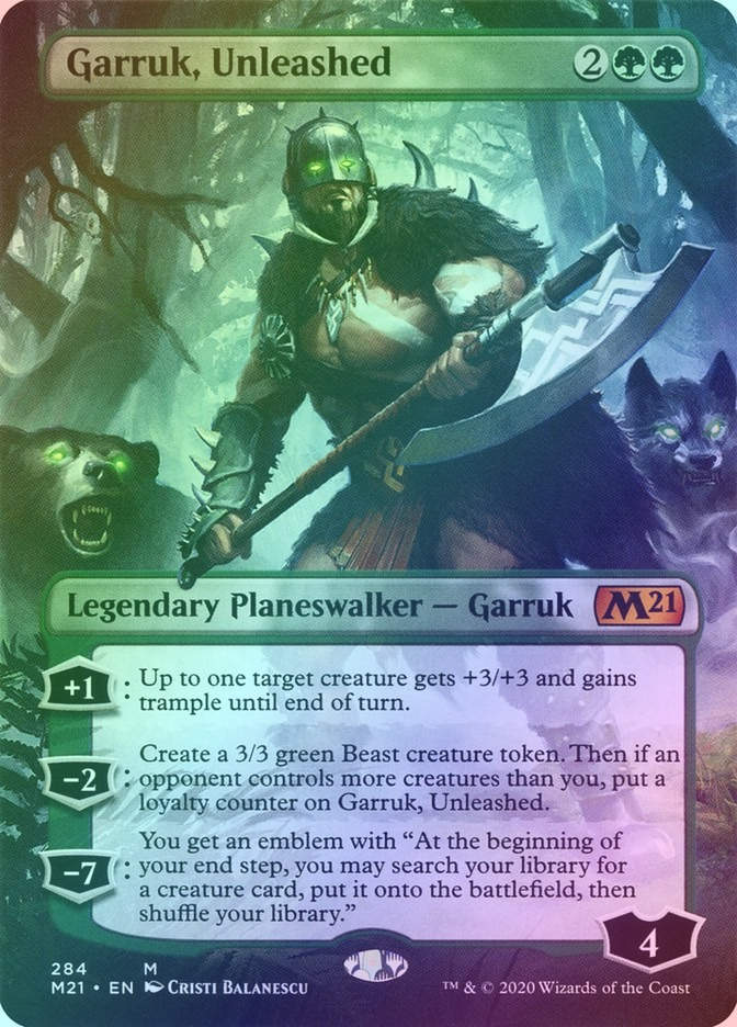 Garruk, Unleashed (M21) (284) / Borderless / Foil