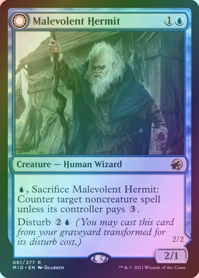 Malevolent Hermit // Benevolent Geist (MID) (61) / Foil — cara 1 de 2