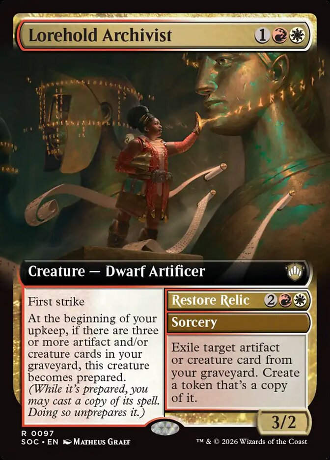 Lorehold Archivist // Restore Relic (SOC) (97) / Extended Art