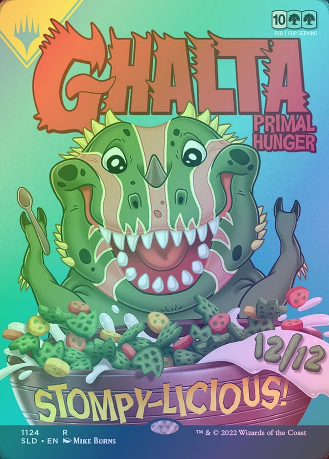 Ghalta, Primal Hunger // Ghalta, Primal Hunger (SLD) (1124) / Borderless / Foil — cara 1 de 2