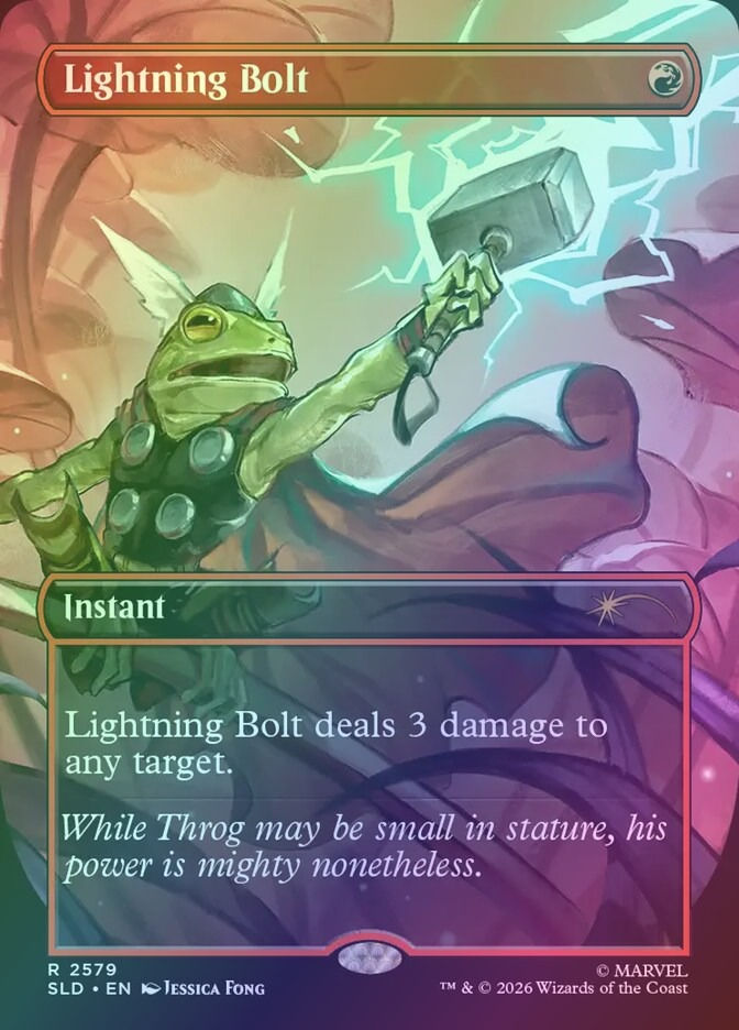 Lightning Bolt (SLD) (2579) / Borderless / Foil