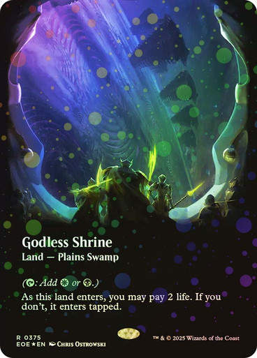 Godless Shrine (EOE) (375) / Borderless Galaxy Foil