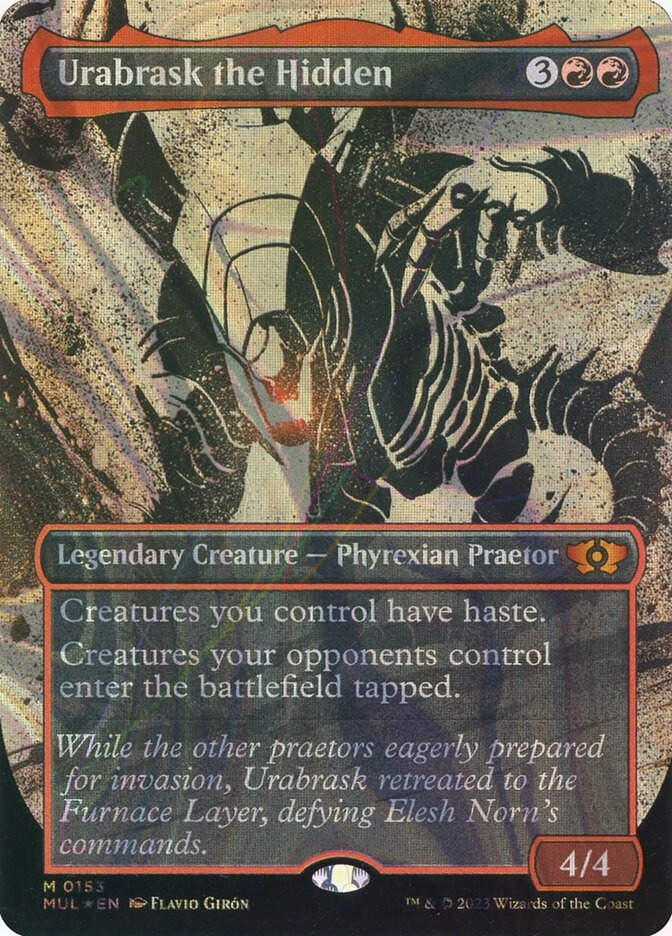 Urabrask the Hidden (MUL) (153) / Borderless / Showcase / Halo Foil