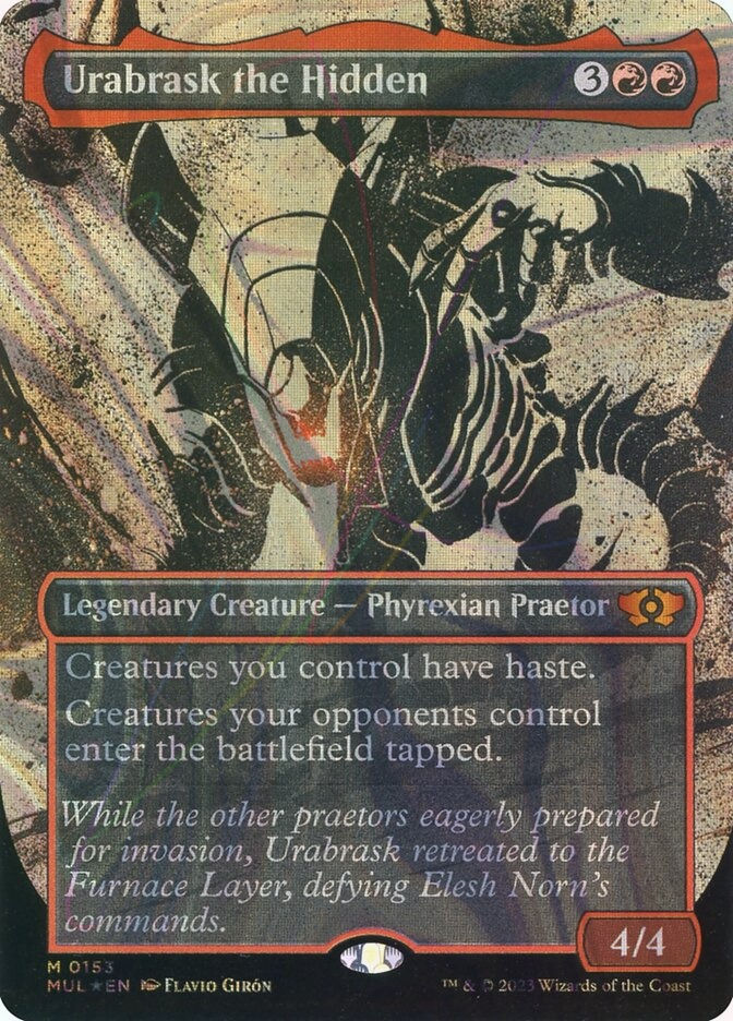 Urabrask the Hidden (MUL) (153) / Borderless / Showcase / Halo Foil