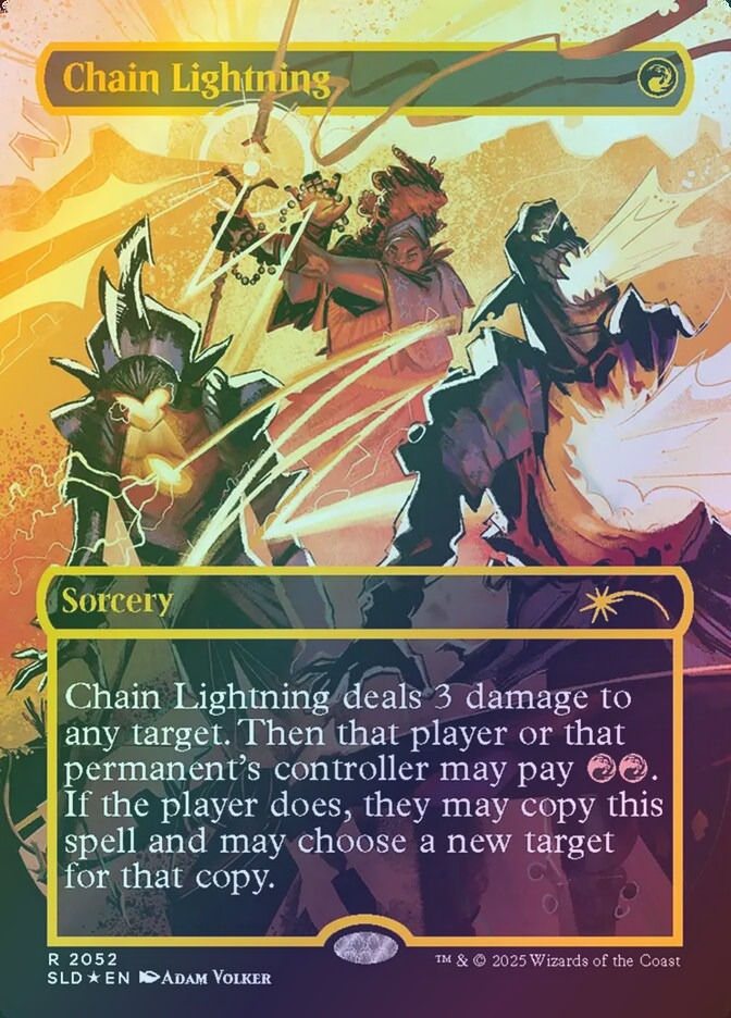 Chain Lightning (SLD) (2052) / Borderless / Raised Foil