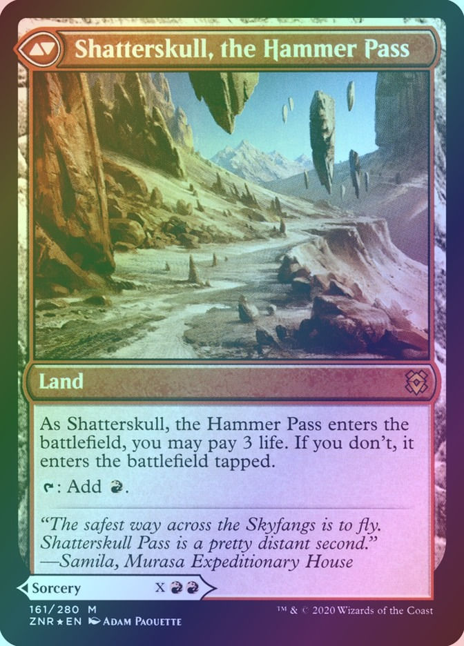 Shatterskull Smashing // Shatterskull, the Hammer Pass (PZNR) (161s) / Foil — cara 2 de 2