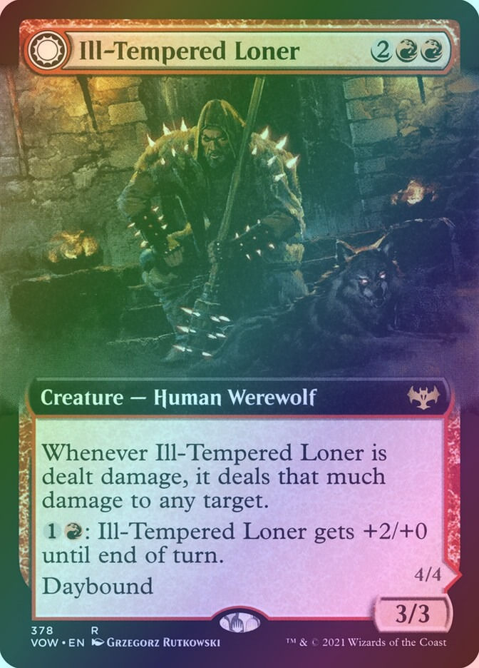 Ill-Tempered Loner // Howlpack Avenger (VOW) (378) / Extended Art / Foil — cara 1 de 2