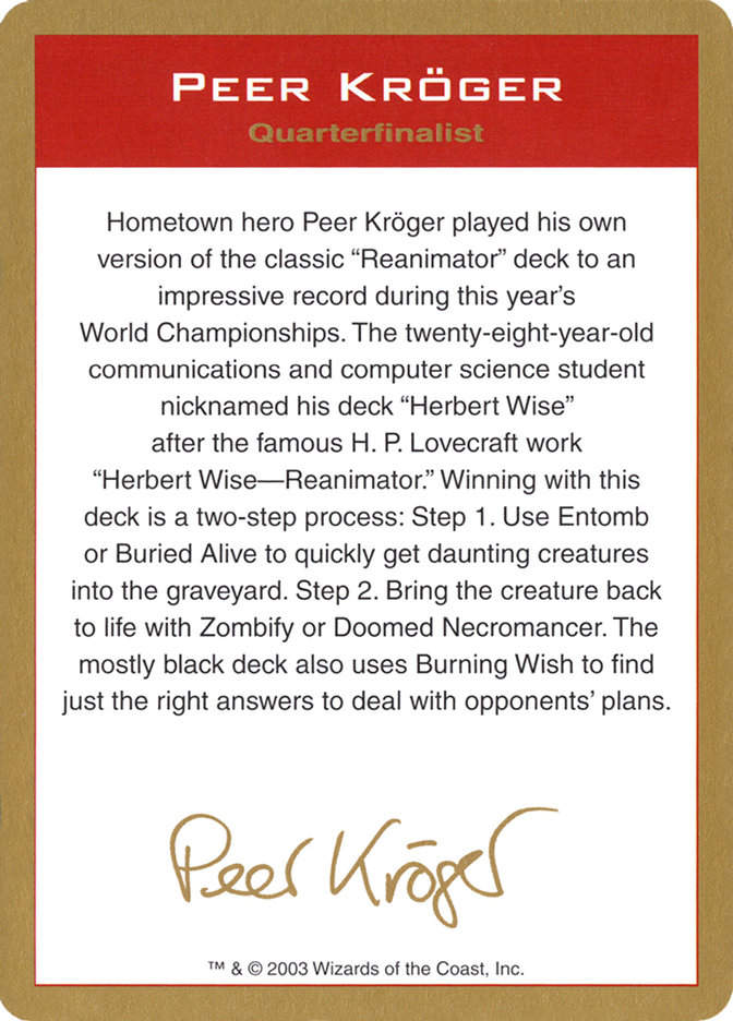 Peer Kröger Bio (WC03) (pk0a)