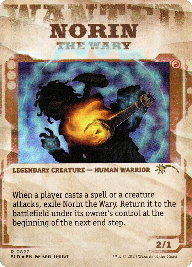 Norin the Wary // Norin the Wary (SLD) (827) / Borderless / Showcase — cara 1 de 2