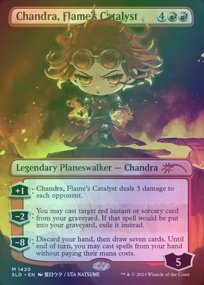 Chandra, Flame's Catalyst (SLD) (1420★) / Borderless / Rainbow Foil