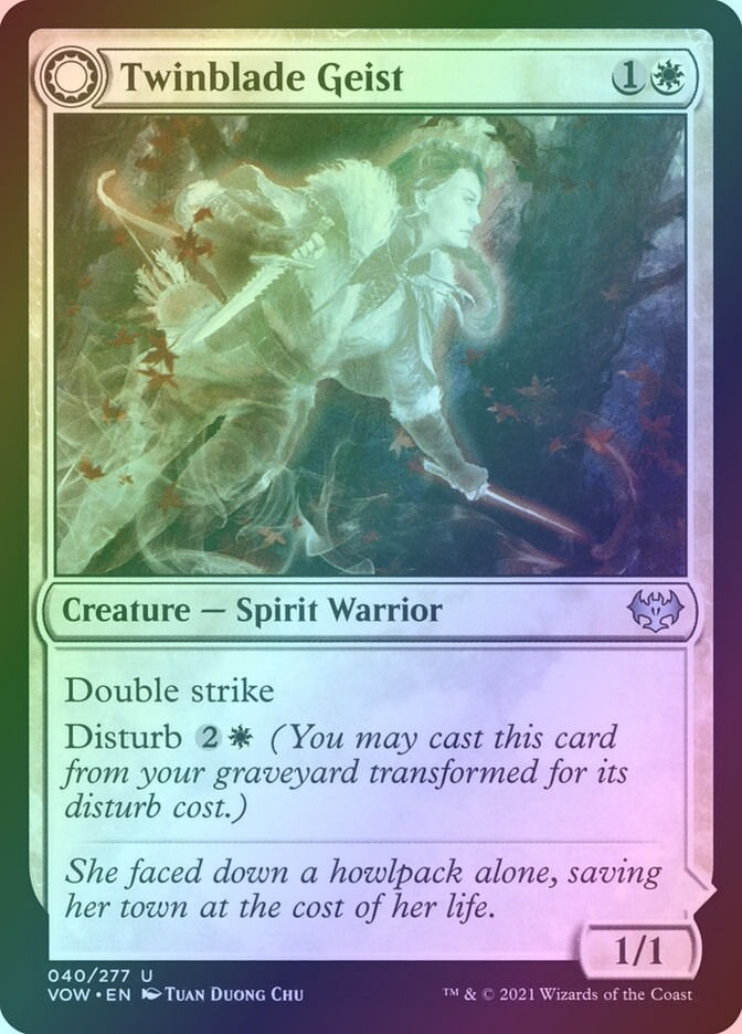 Twinblade Geist // Twinblade Invocation (VOW) (40) / Foil — cara 1 de 2