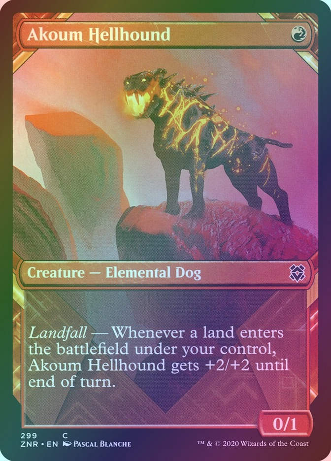 Akoum Hellhound (ZNR) (299) / Showcase / Foil