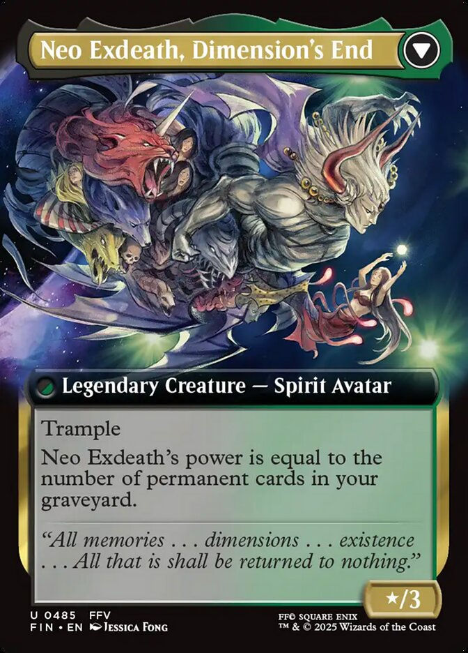 Exdeath, Void Warlock // Neo Exdeath, Dimension's End (FIN) (485) / Extended Art — cara 2 de 2