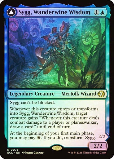 Sygg, Wanderwine Wisdom // Sygg, Wanderbrine Shield (ECL) (76) / Foil — cara 1 de 2