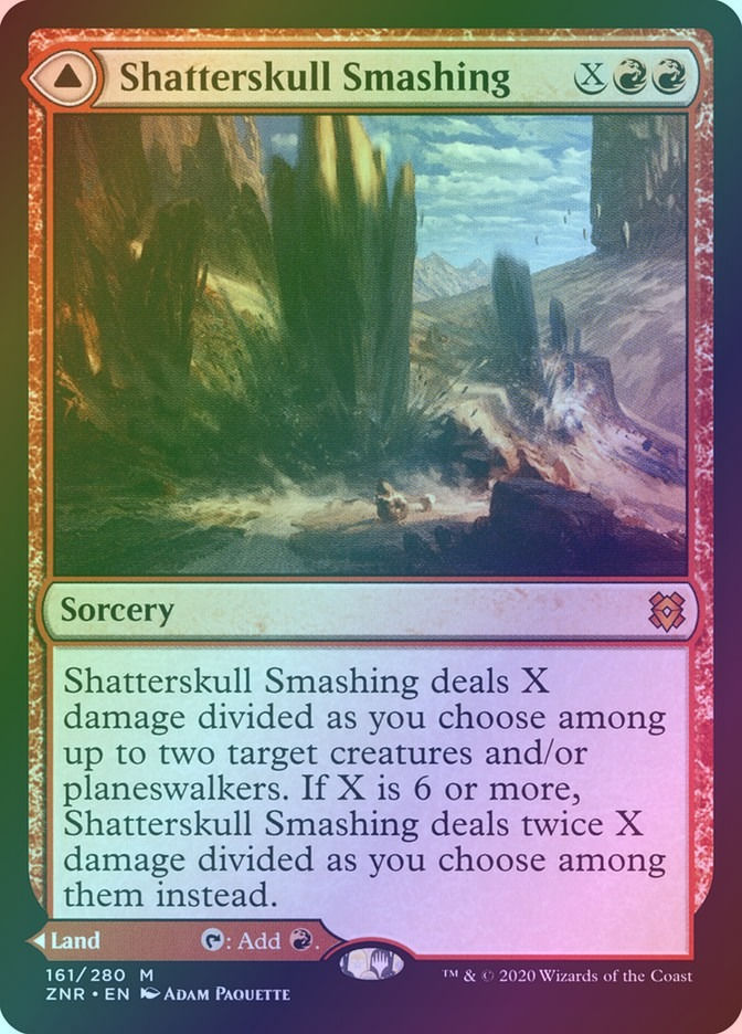 Shatterskull Smashing // Shatterskull, the Hammer Pass (ZNR) (161) / Foil — cara 1 de 2