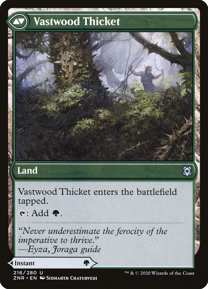 Vastwood Fortification // Vastwood Thicket (ZNR) (216) — cara 2 de 2